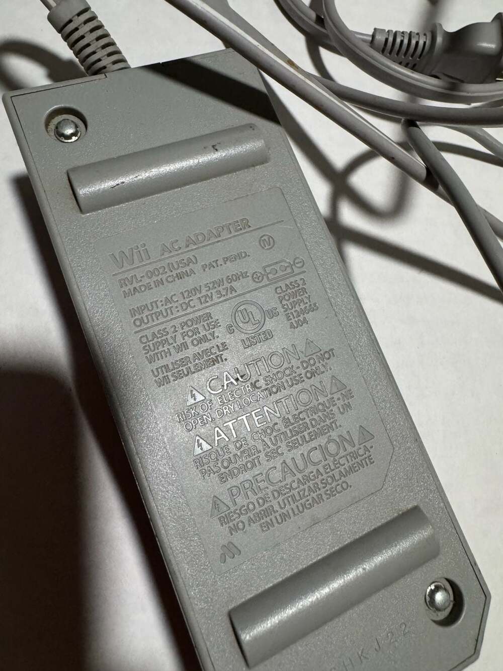 Nintendo Wii Official OEM AC Adapter Power Supply Cord RVL-002